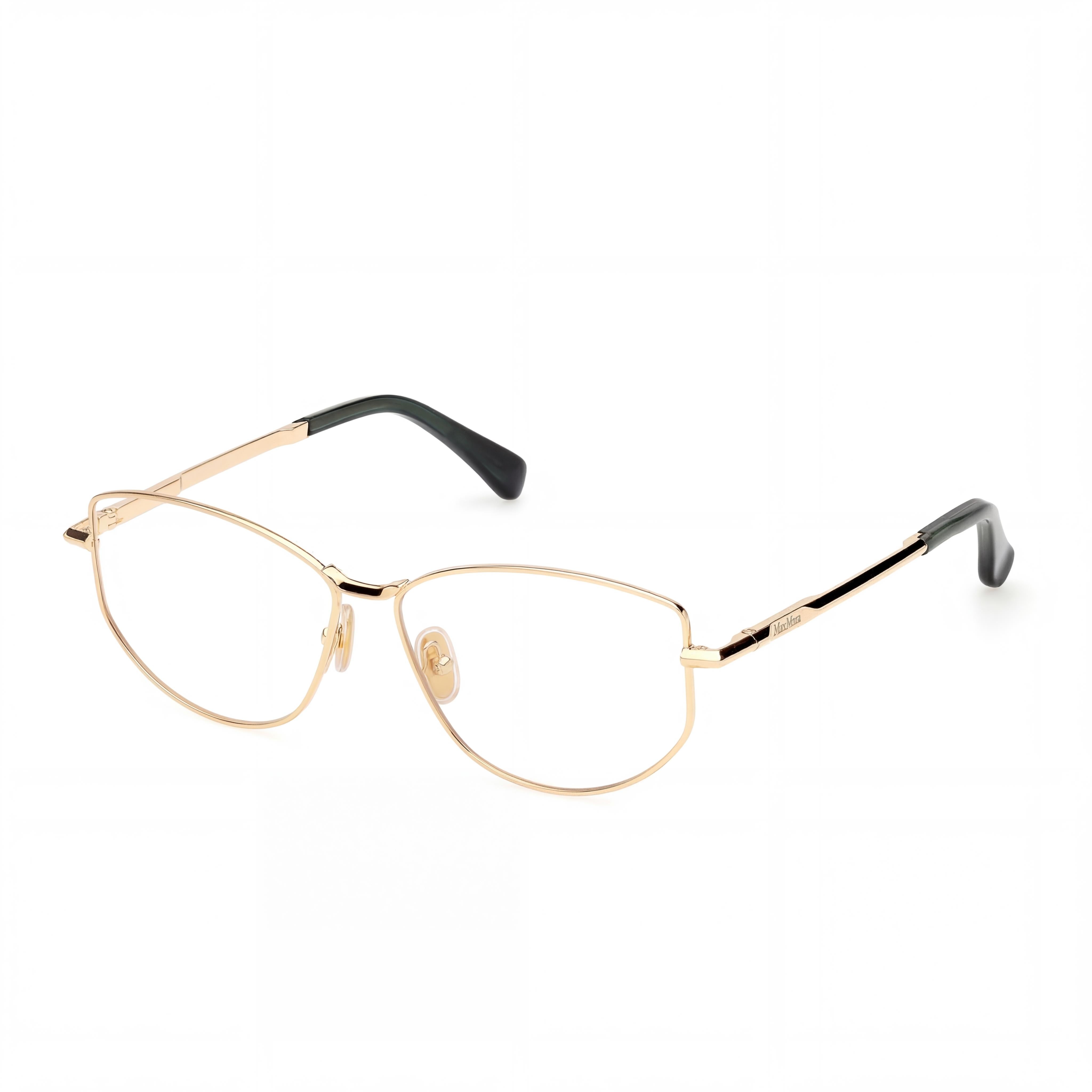 Gafas MaxMara MM5153 para mujer con montura metálica dorada brillante y lentes de policarbonato (ancho de lente de 55 mm), Photo 1