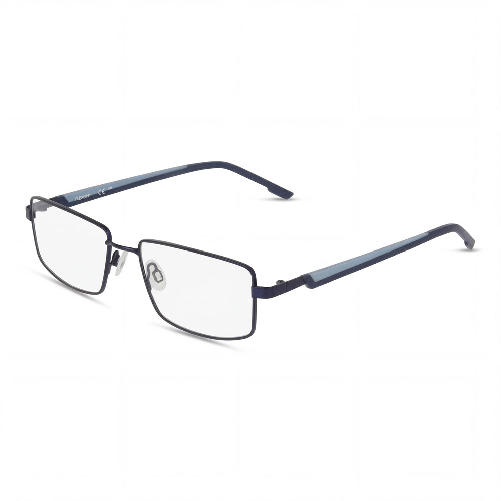 Flexon Classic Women's Matte Navy Acetate Frame, Polycarbonate Lens Eyewear, 52mm Lens Width, 17mm Bridge, 145mm Temple