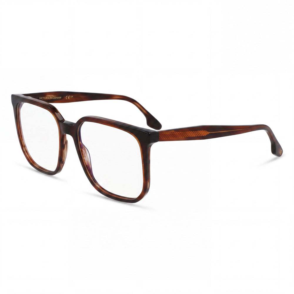 Montura óptica cuerno marrón Victoria Beckham Vb2673 para mujer - Lista para graduar, lentes de demostración transparentes 54-17-140 mm