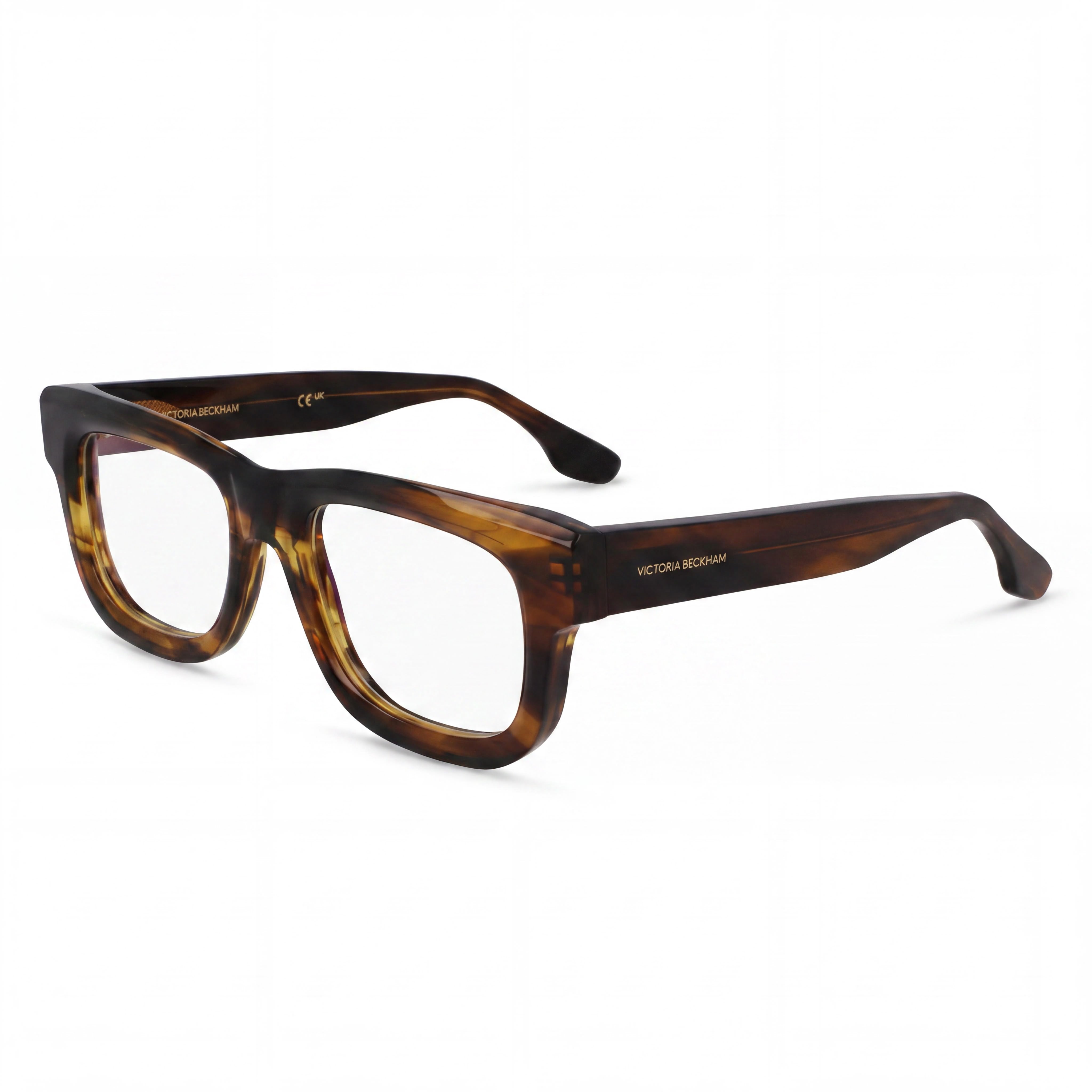 Victoria Beckham Vb2671 Montura Óptica de Mujer Rayada Color Caqui con Lentes de Demostración Transparentes Listas para Graduar 51-19-145, Photo 1