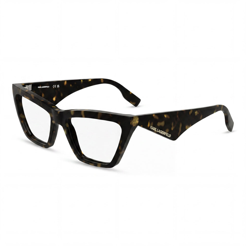 KARL LAGERFELD Kl6195 Gafas con lentes transparentes y montura de acetato Dark Tortoise para mujer, 54 mm de ancho de lente