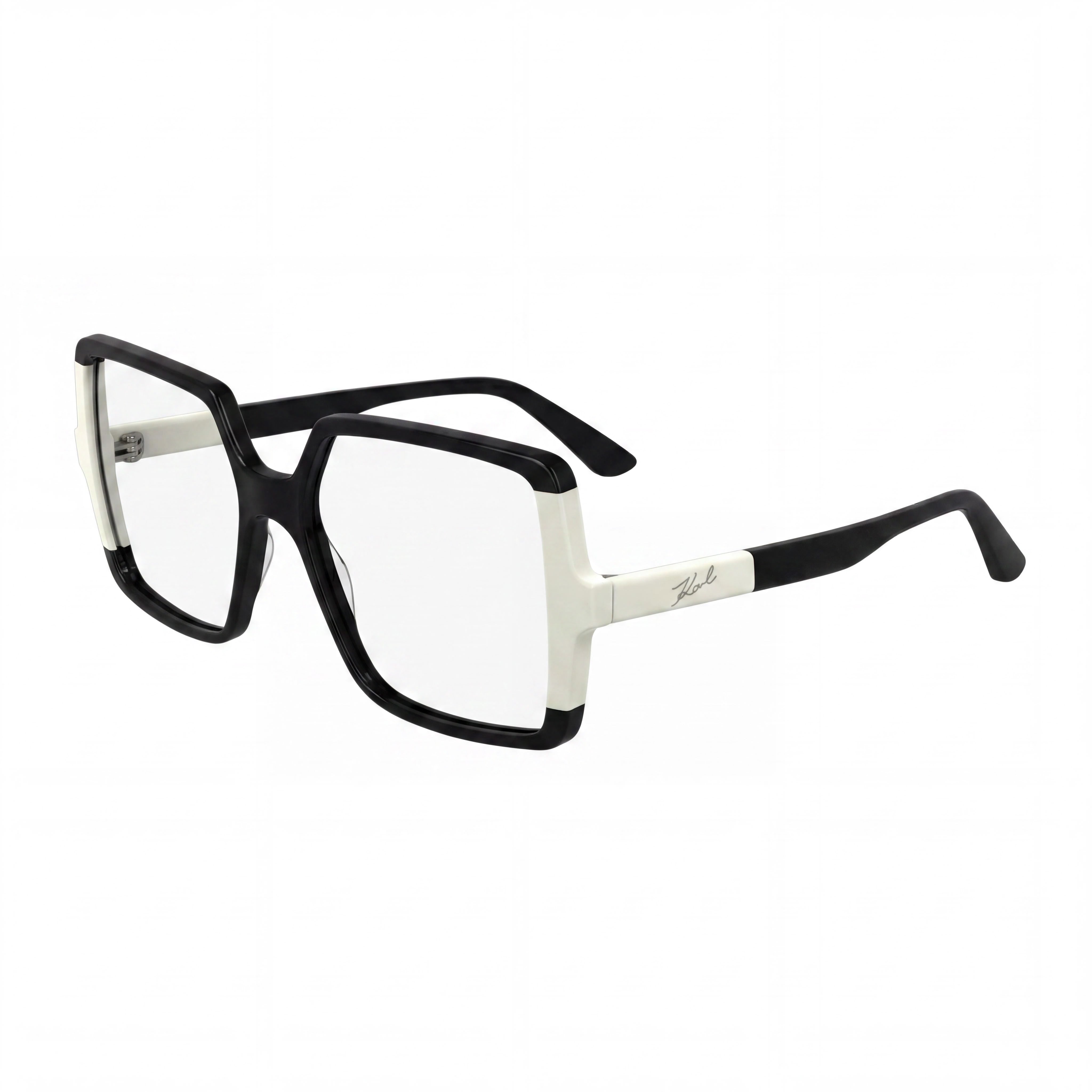 KARL LAGERFELD Kl6169 Unisex Optical Eyeglasses with Black/White Acetate Frame, Size 54-17-140mm, Photo 1
