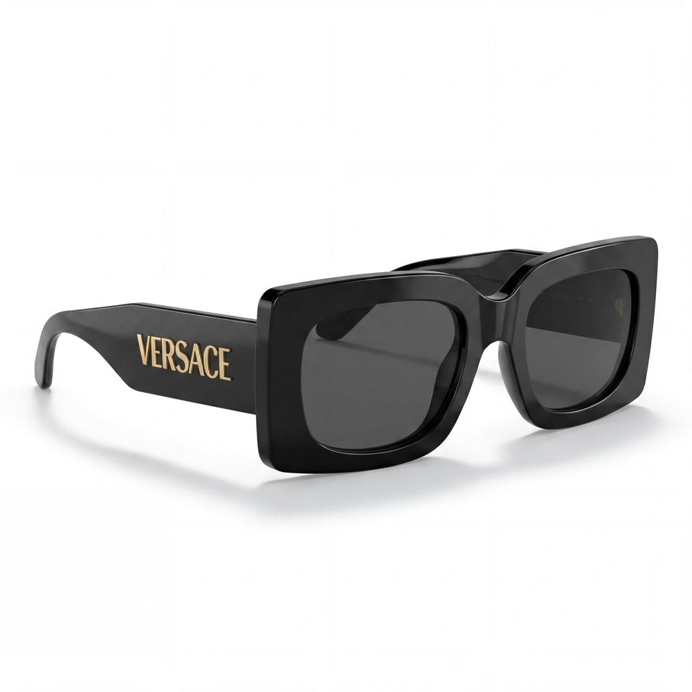 Versace Glam Women's Black Plastic Frame Grey Non-Polarized Lenses Sunglasses 58mm