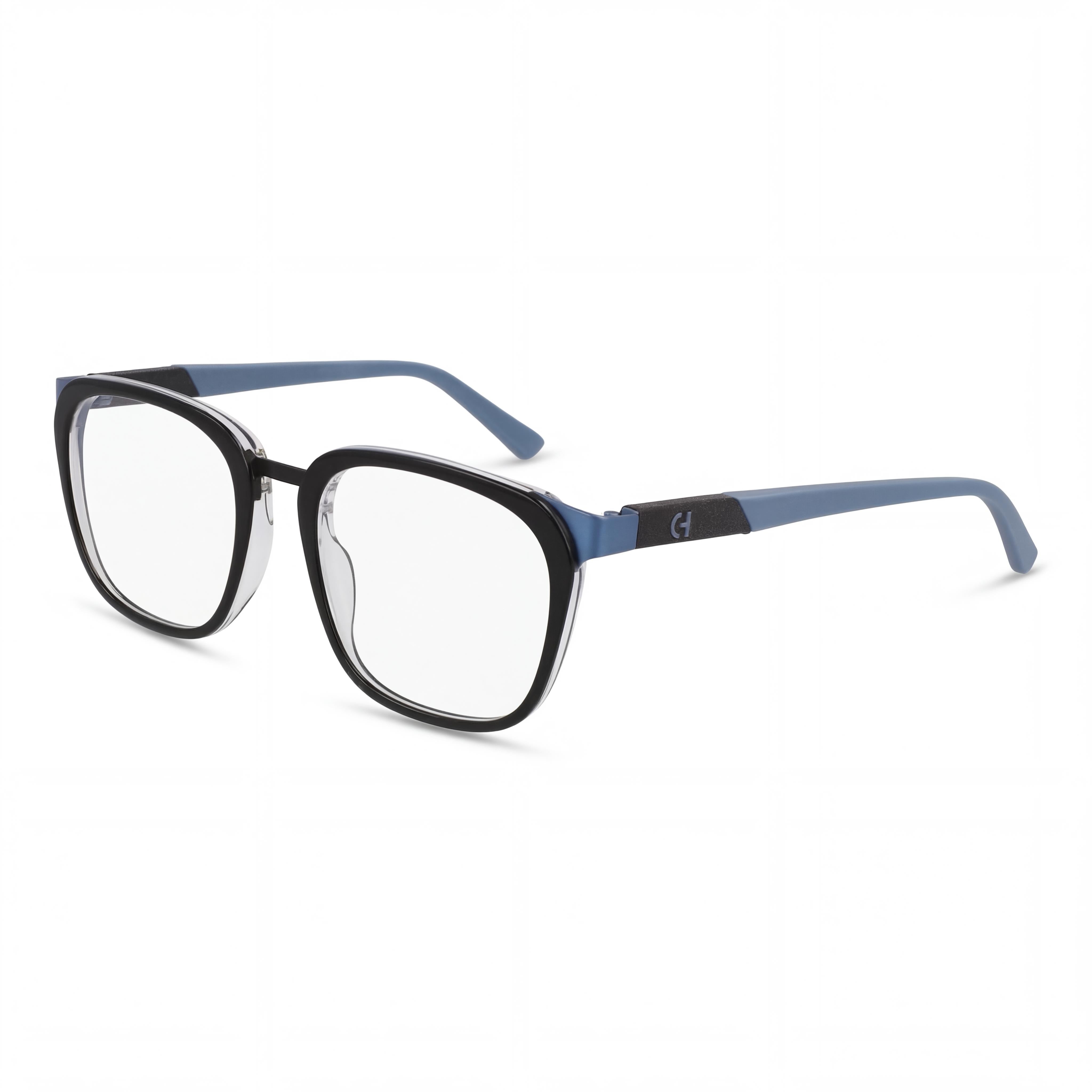 Cole Haan Black Unisex Eyeglasses with clear demo lenses, prescription ready, and replaceable with custom prescription lenses., Photo 1