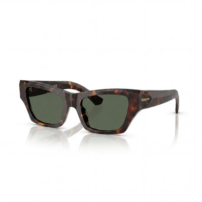 Gafas de sol Wayfarer polarizadas unisex de acetato BURBERRY con montura marrón verde oscuro y lentes gris oscuro 52 mm