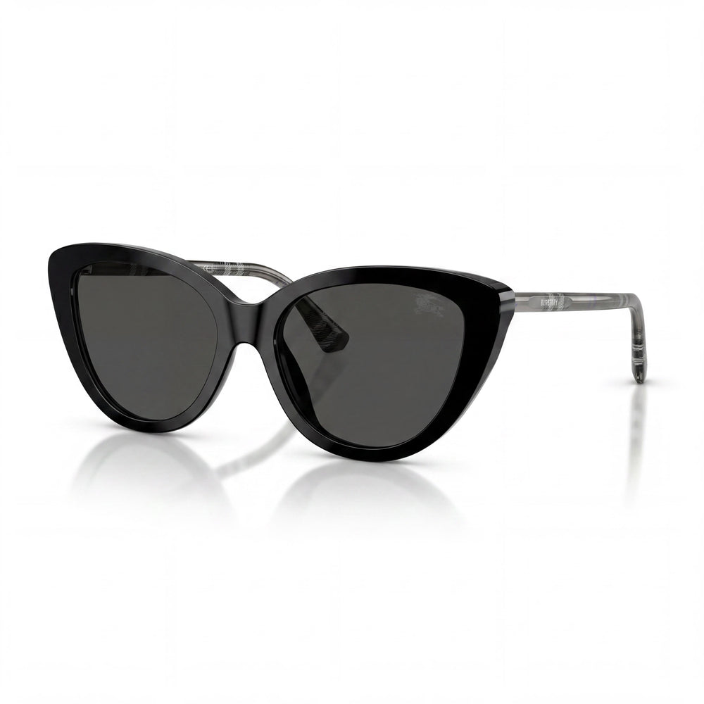 BURBERRY Clásico de Mujer Montura de Acetato Negro Gris Oscuro Lente de Policarbonato Gris Oscuro No Polarizado 55mm