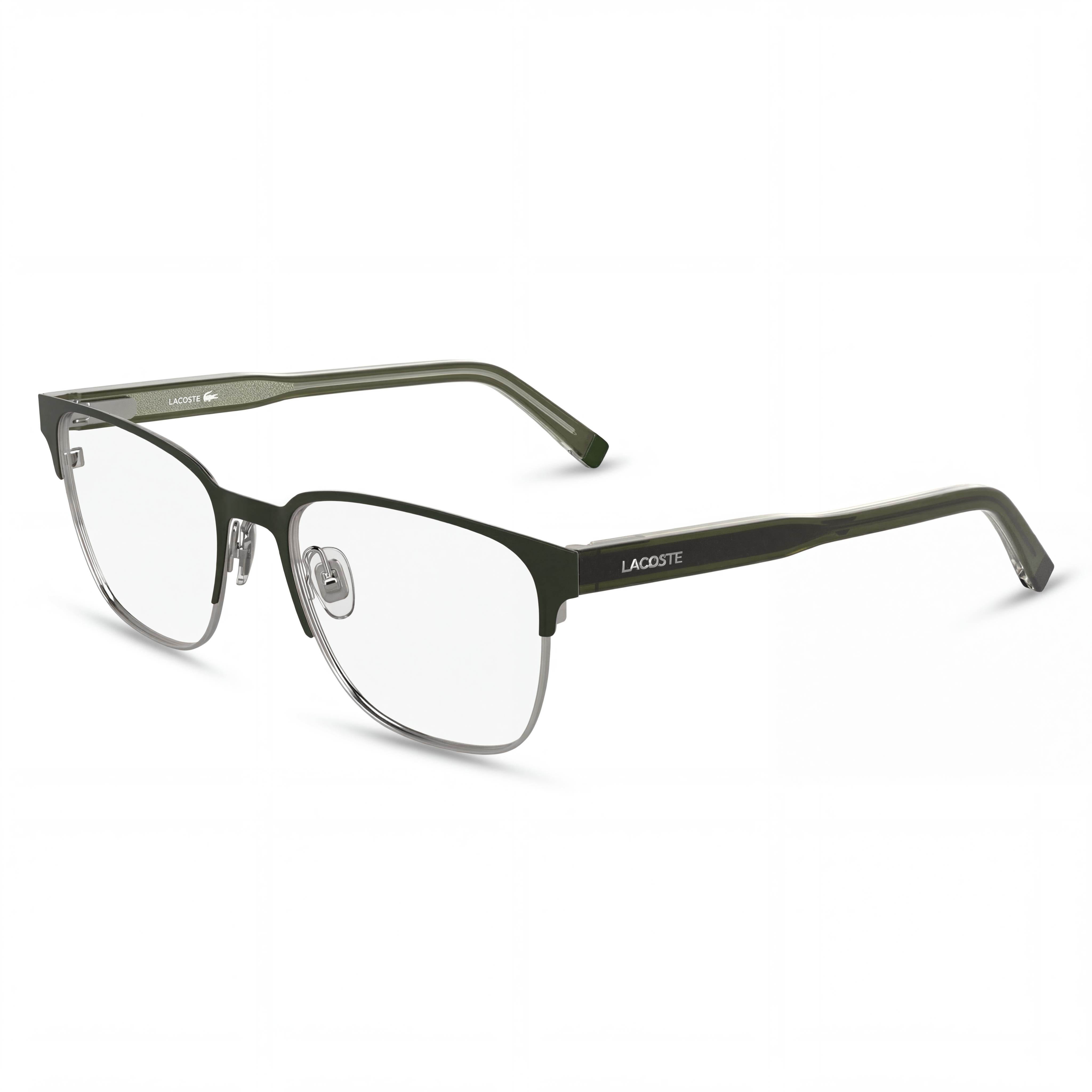 Lacoste Casual Men’s Matte Khaki Eyeglasses with Transparent Plastic Lenses 53-18-145, Photo 1