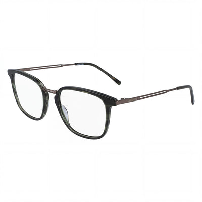 Lacoste Casual Men's Havana Frame Plastic Transparent Lenses Eyeglasses 52mm