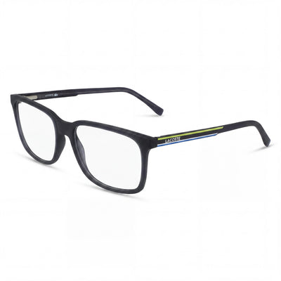 Lacoste Casual Men's Ophthalmic Frames, Matte Dark Grey, Transparent Plastic Lenses, Size 54-18-145