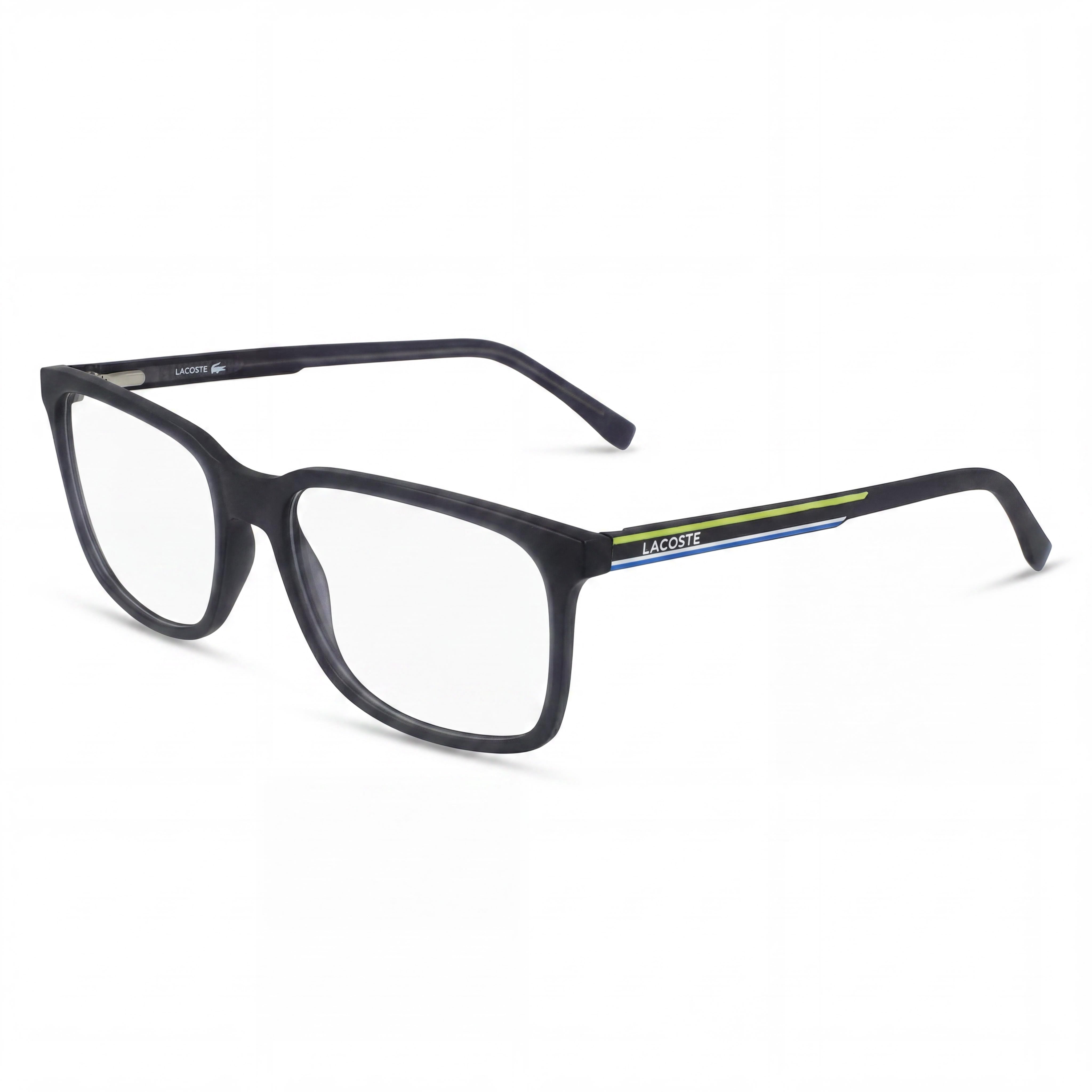 Lacoste Casual Men's Ophthalmic Frames, Matte Dark Grey, Transparent Plastic Lenses, Size 54-18-145, Photo 1