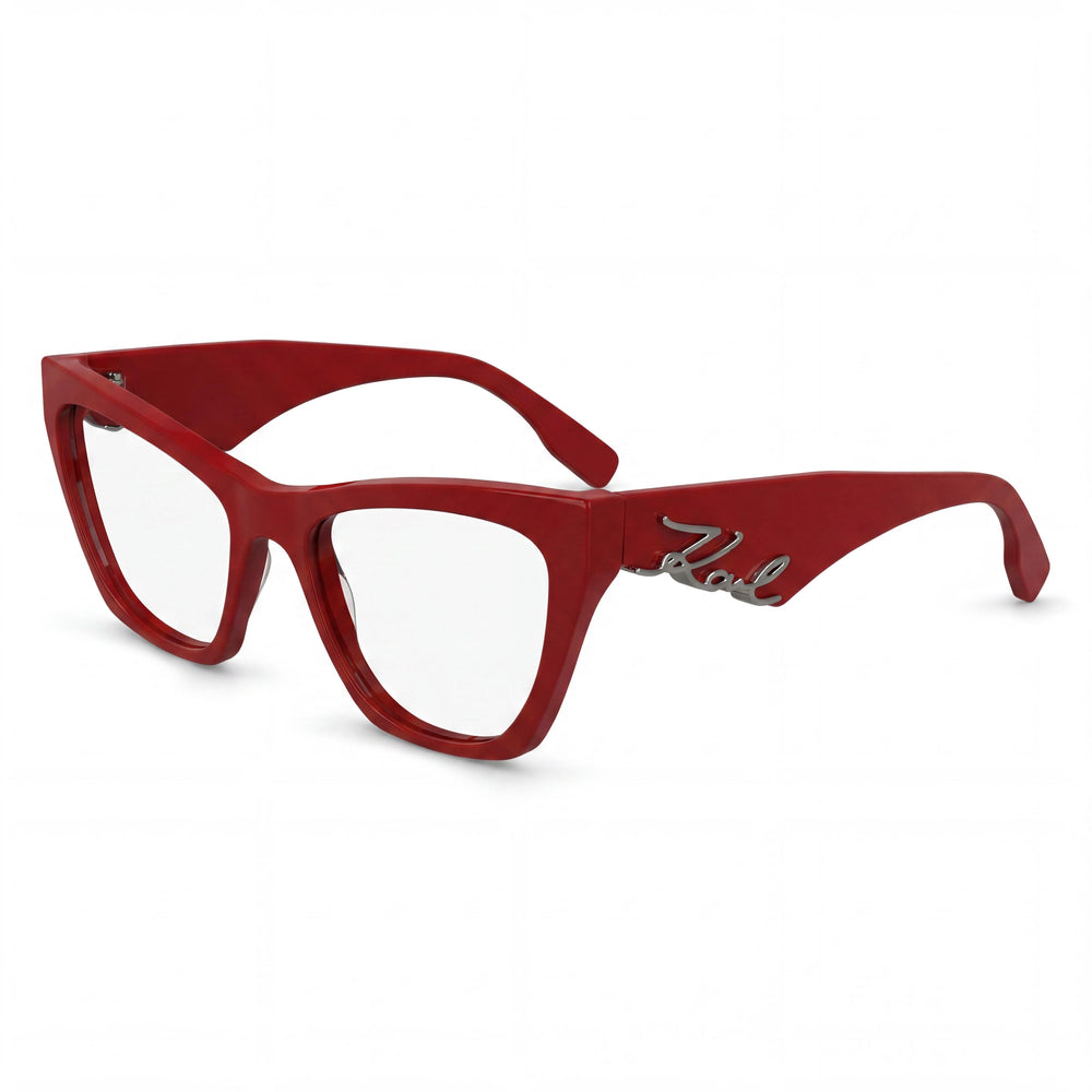 Gafas Casuales de Mujer KARL LAGERFELD con Montura de Acetato Rojo y Cristales de Plástico Transparente 54-19-140