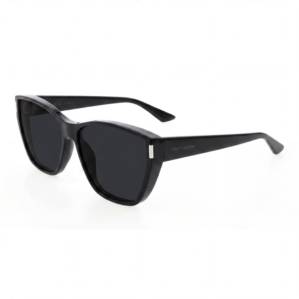 Saint Laurent Sl 758-001 Unisex Black Acetate Frame Non-Polarized Polycarbonate Lenses Eyewear 63mm Lens Width