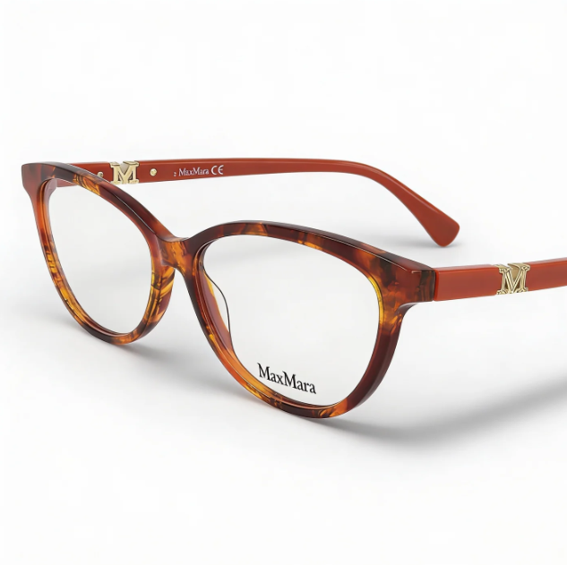 Gafas de sol MaxMara para mujer, estilo casual, de acetato, color rojo Havana, 54-14-140, Photo 1