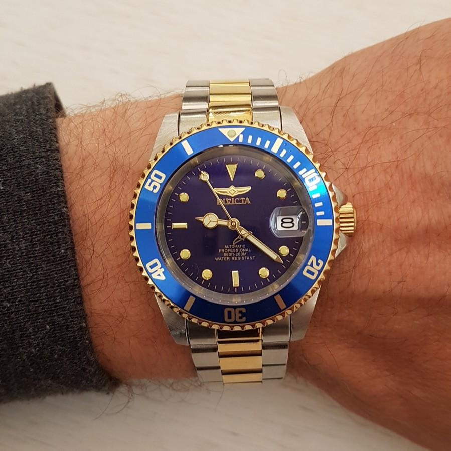 order Invicta 8928OB Pro Diver Stainless Steel Automatic Watch, Two-Tone, Blue Dial