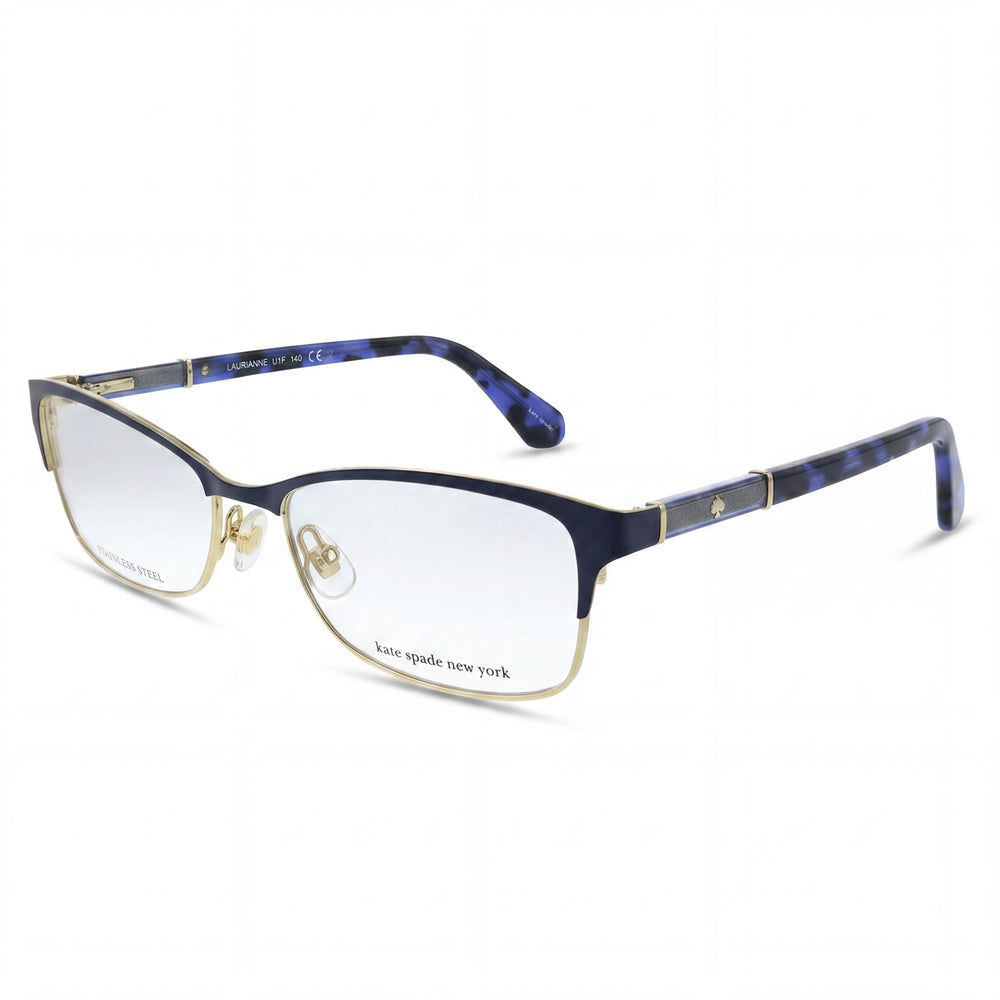 kate spade new york Laurianne Gafas Ópticas Unisex con Montura Metálica, Azul Habana Mate, Lente Transparente, 50 mm