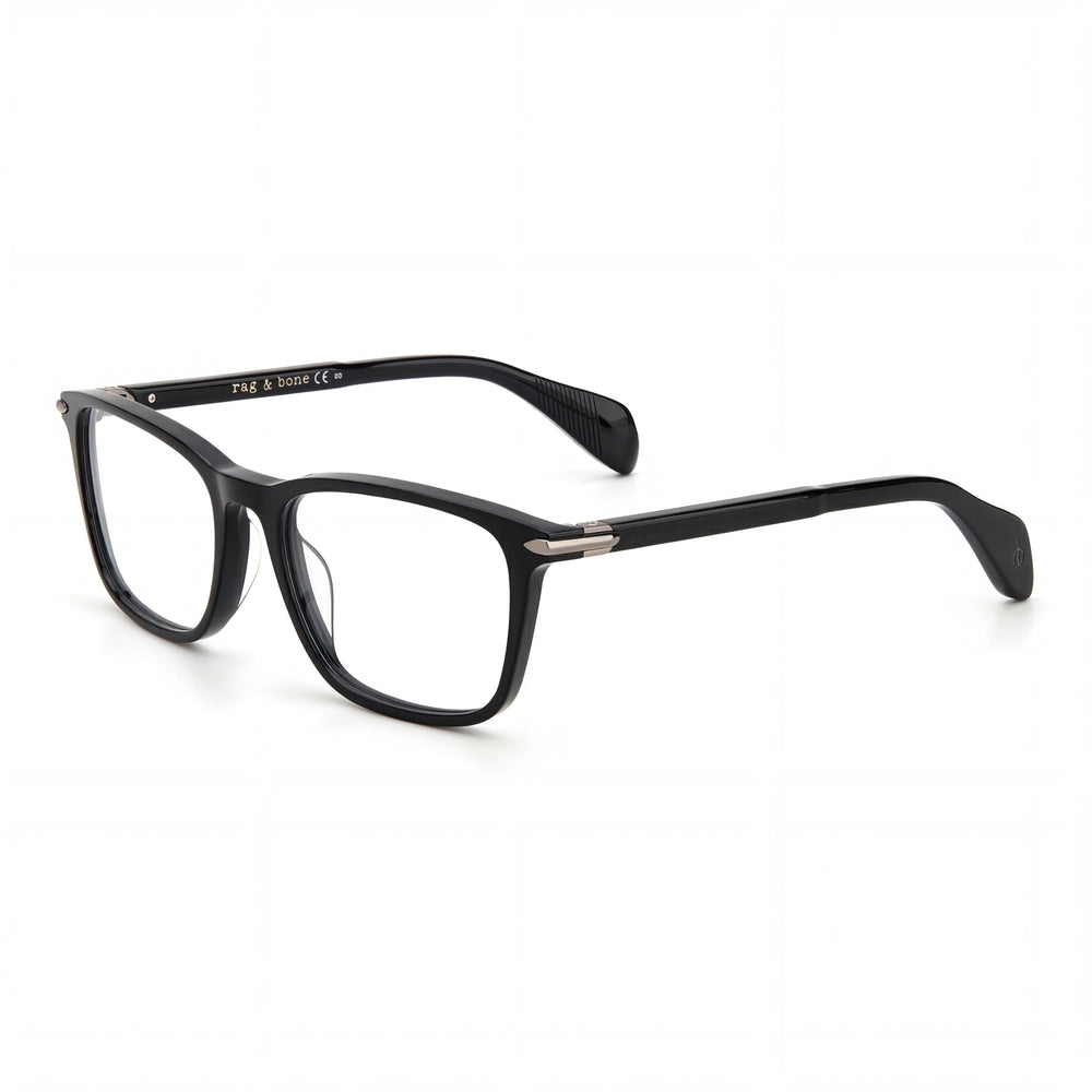 Gafas Unisex rag & bone Rnb 7016 con Montura de Acetato Negro y Lentes de Policarbonato Negro, 53mm Ancho de Lente
