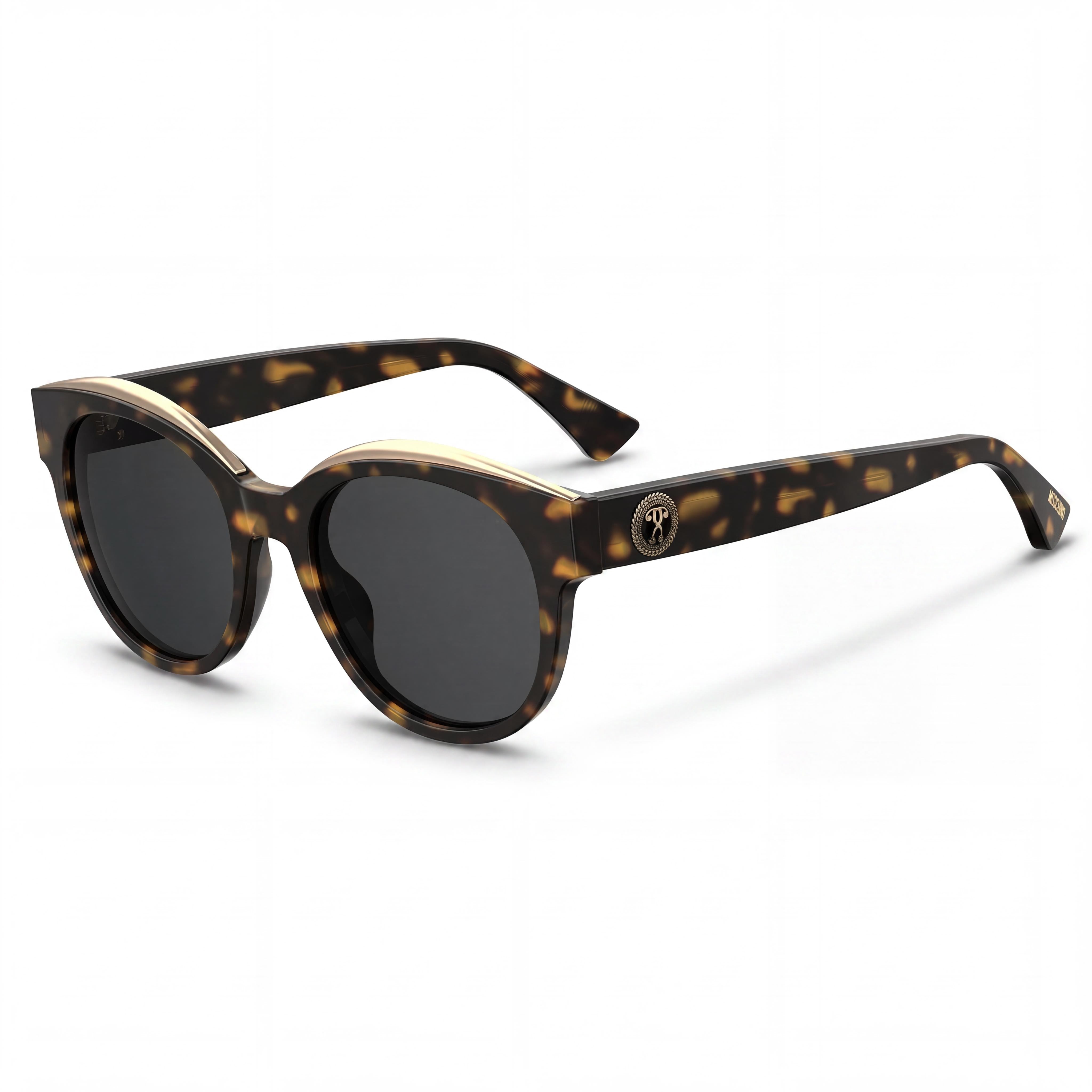 Moschino Mos 33/S Women's Metal Dark Havana Frame Gray Blue Non-Polarized UV Protection Sunglasses 52mm, Photo 1