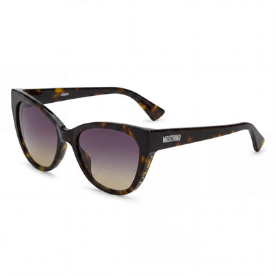 Moschino MOS056-S-086-GA Women's Havana Butterfly Acetate Sunglasses with Polycarbonate Lenses 54-19-145 UV Protection