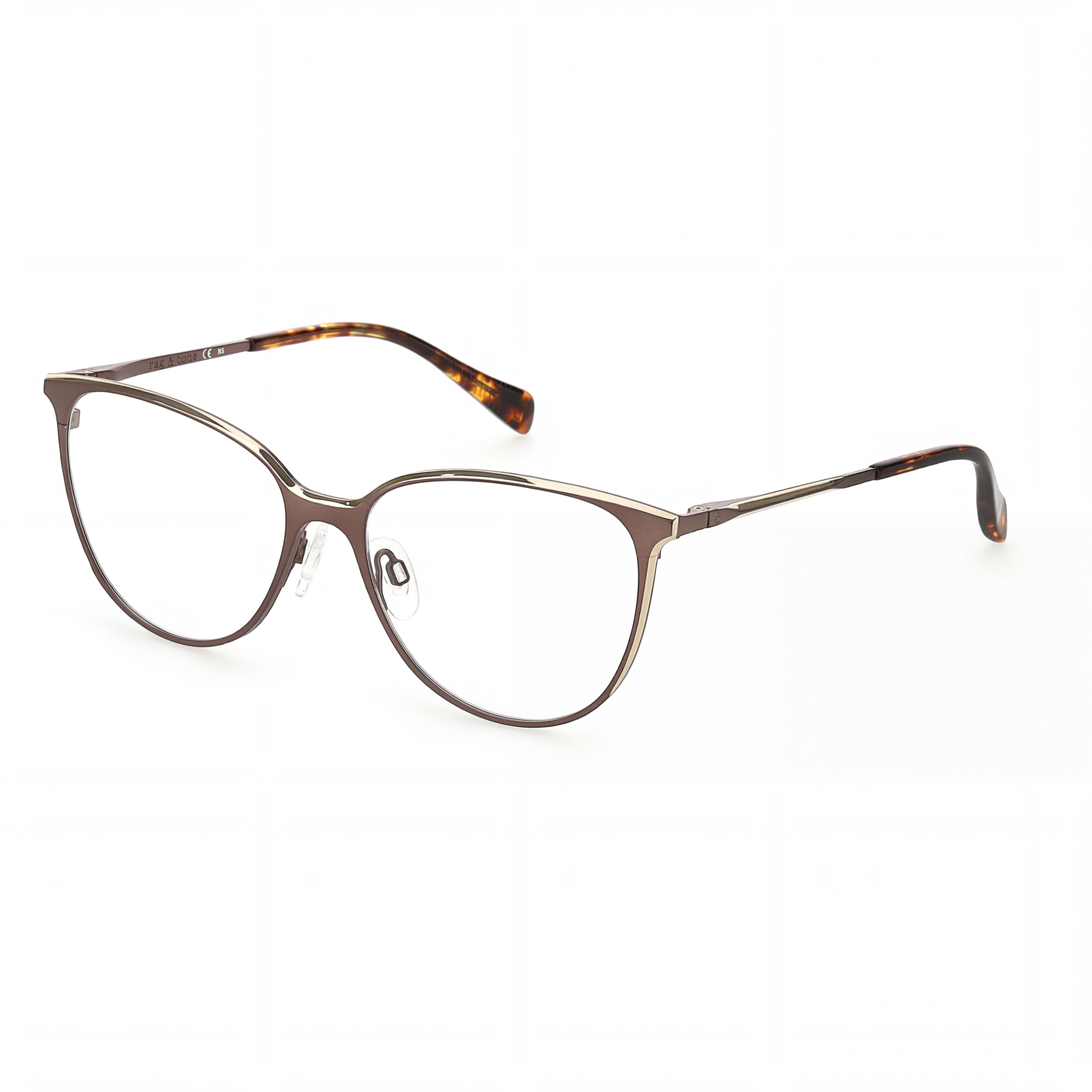 rag & bone RNB3032 Women's Gold Brown Stainless Steel Frame with Polycarbonate Lenses 54mm, Photo 1
