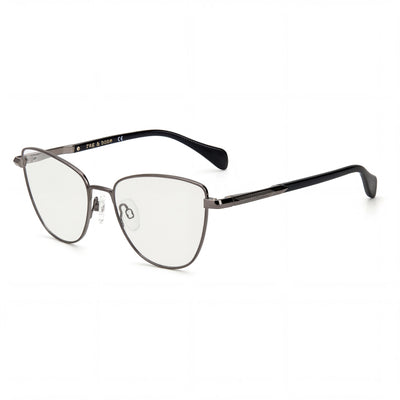 rag & bone Cat Eye Women's Metal Frame Eyeglasses, Light Adaptive, Dark Ruthenium Black, 53mm