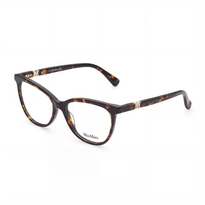 MaxMara MM5018 Women's Acetate Eyeglasses with Dark Havana & Pale Gold 'M' Maxmaragram Frame, Size 53-15-140