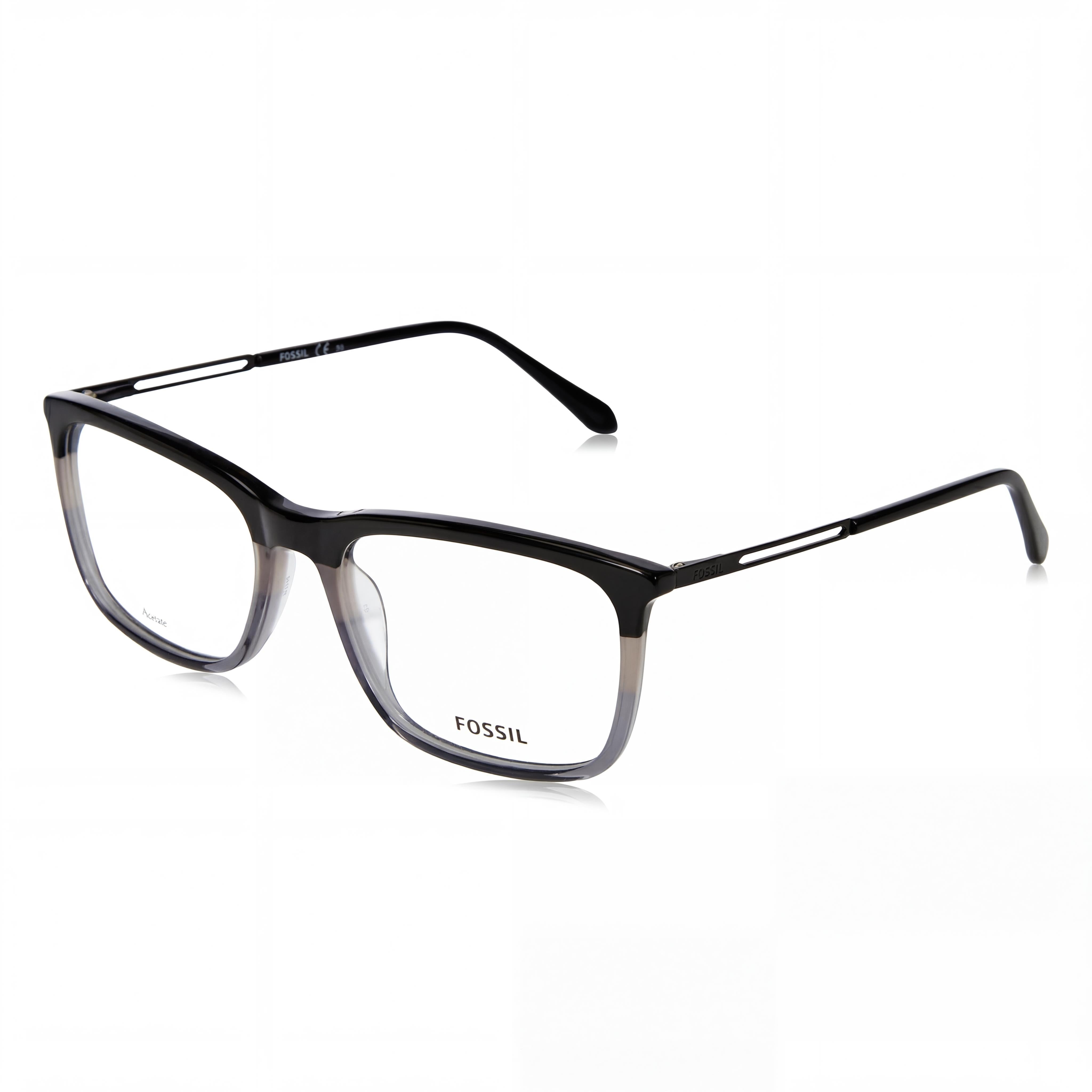 Fossil Modern Unisex Sunglasses featuring Black Grey Acetate Frame and Non-Polarised Polycarbonate Lenses, 54mm, Photo 1