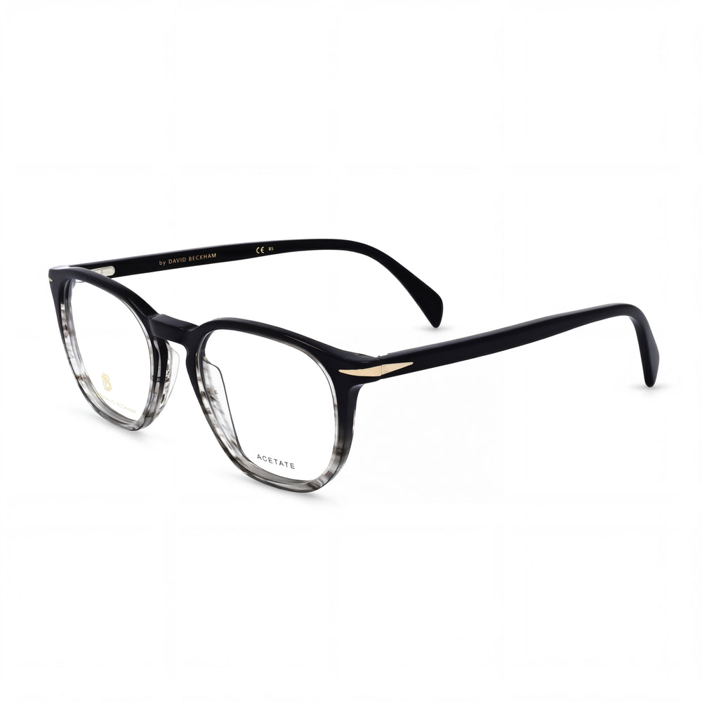 Gafas David Beckham Db 1106 con montura de acetato de cuerno negro clásico, lentes de policarbonato, unisex, 50-19-150mm