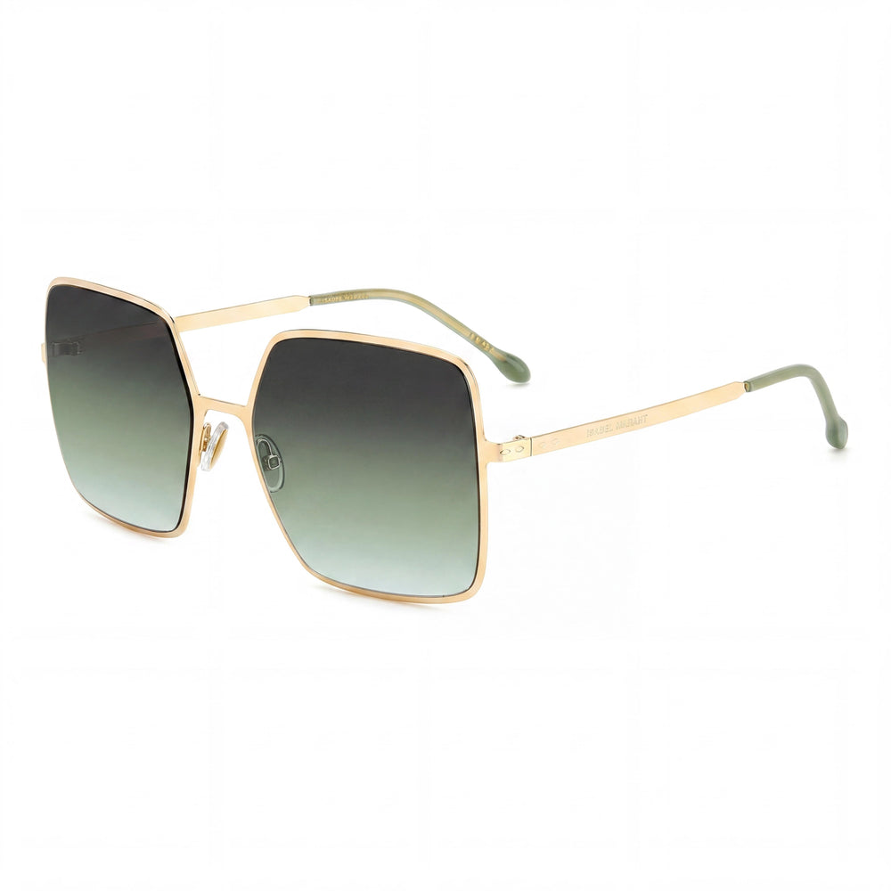Gafas de sol Isabel Marant Modern para mujer, de acero inoxidable, color dorado y verde, con montura completa, cuadradas, no polarizadas, de 58 mm