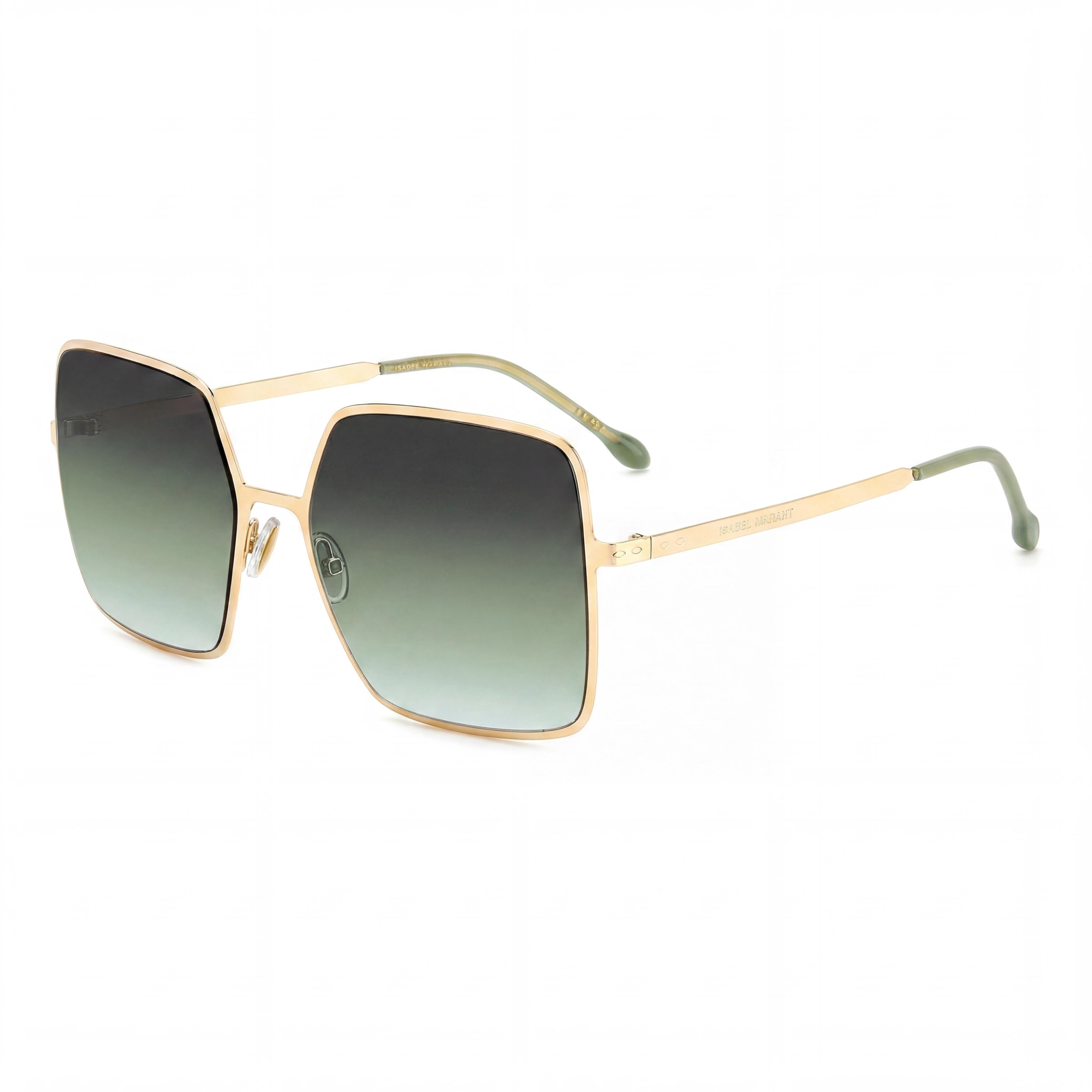 Gafas de sol Isabel Marant Modern para mujer, de acero inoxidable, color dorado y verde, con montura completa, cuadradas, no polarizadas, de 58 mm, Photo 1