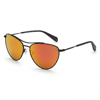 rag & bone Women's Casual Pilot Stainless Steel Matt Black Sunglasses Orange Multilayer 58-16-140