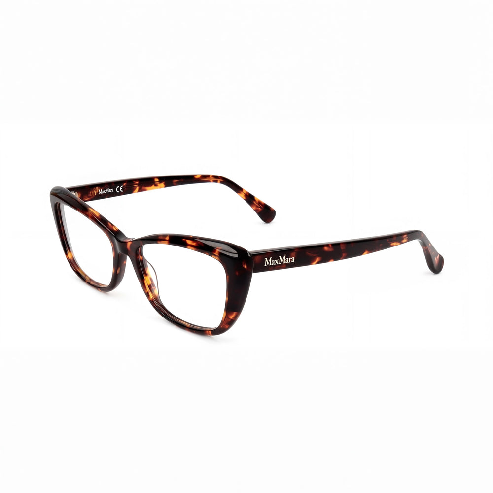 MaxMara Casual Women's Full Rim Lightweight Plastic Havanna Frame with Transparent Plastic Lenses 53-16-140mm