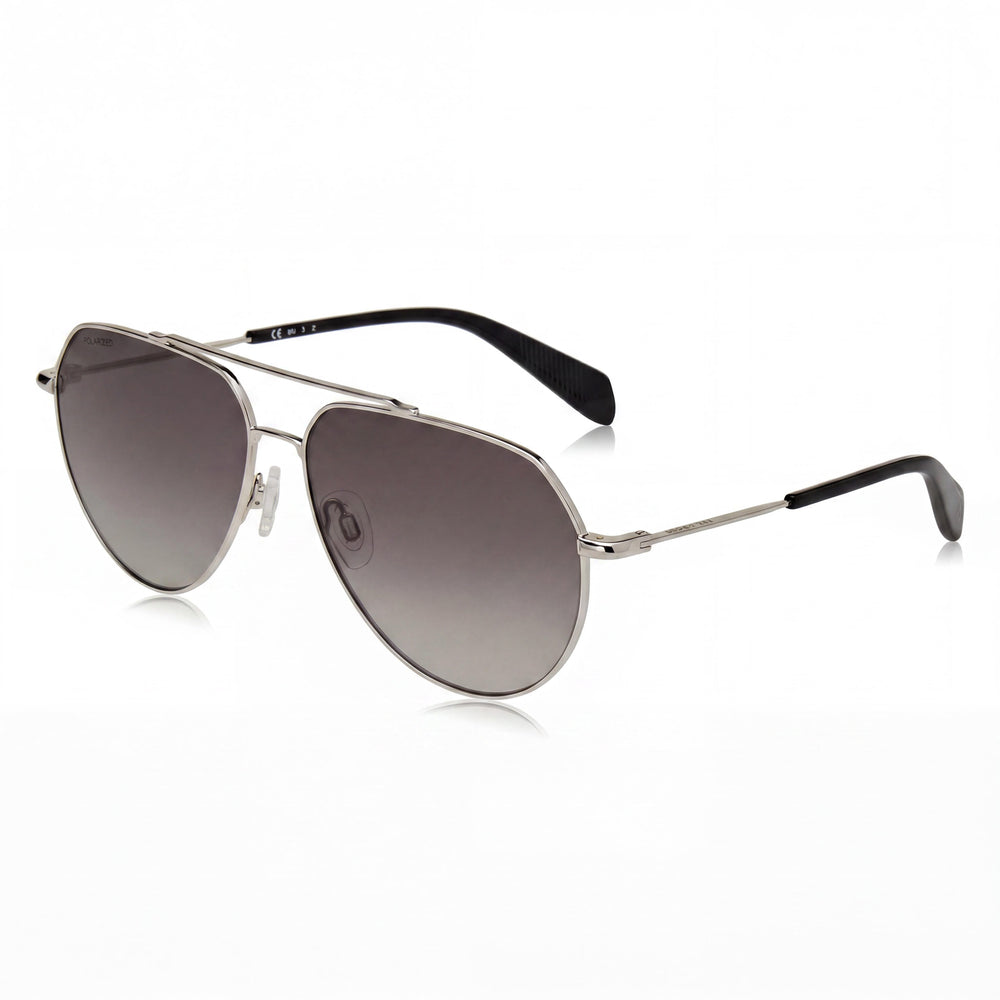 rag & bone Modern Unisex Palladium Stainless Steel Frame Sunglasses with UV Protection Lenses, 60mm