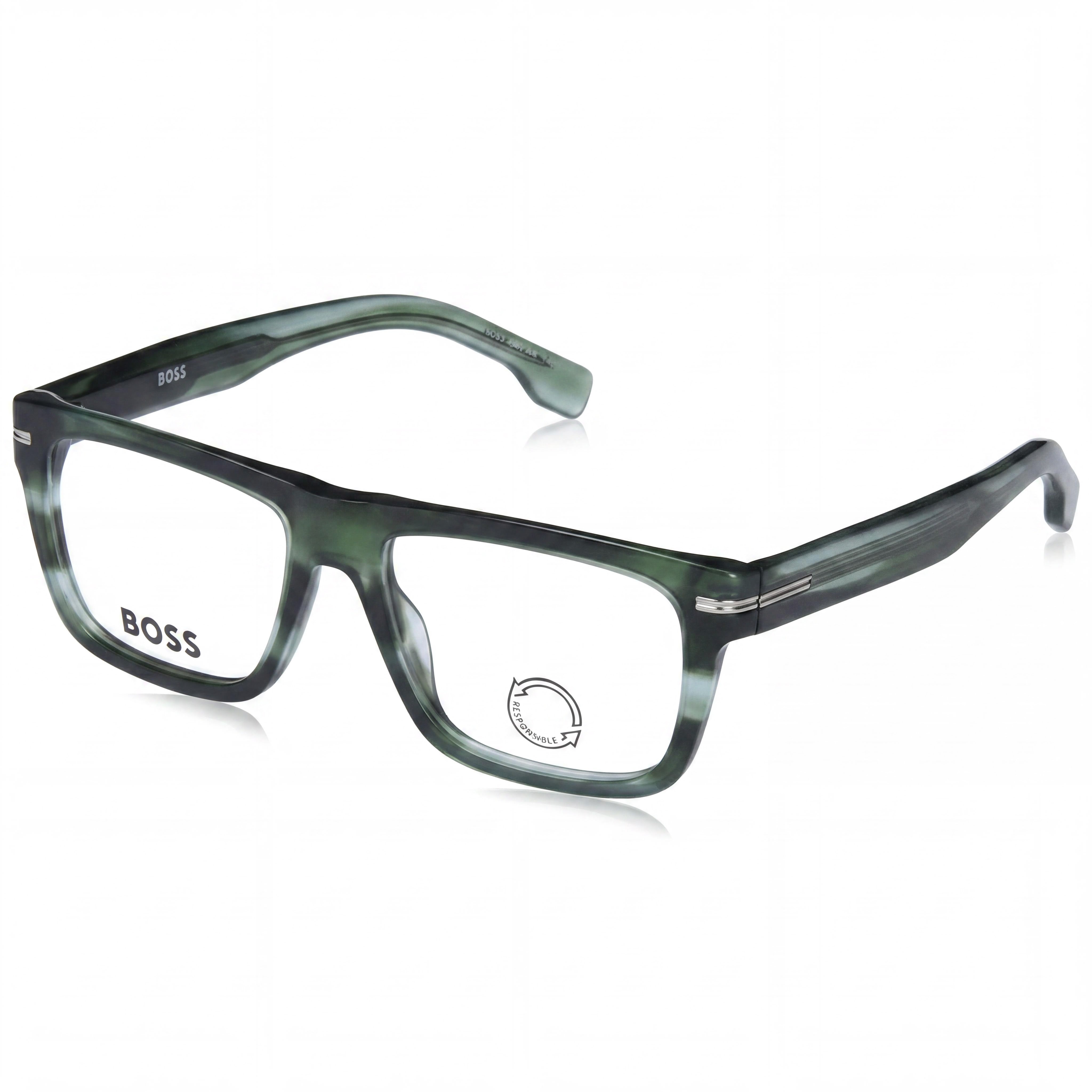 BOSS Audio Systems Modern Unisex Acetate Frame Sunglasses, Green Horn, UV Protection, Non Polarized Iridium Lenses 53mm, Photo 1