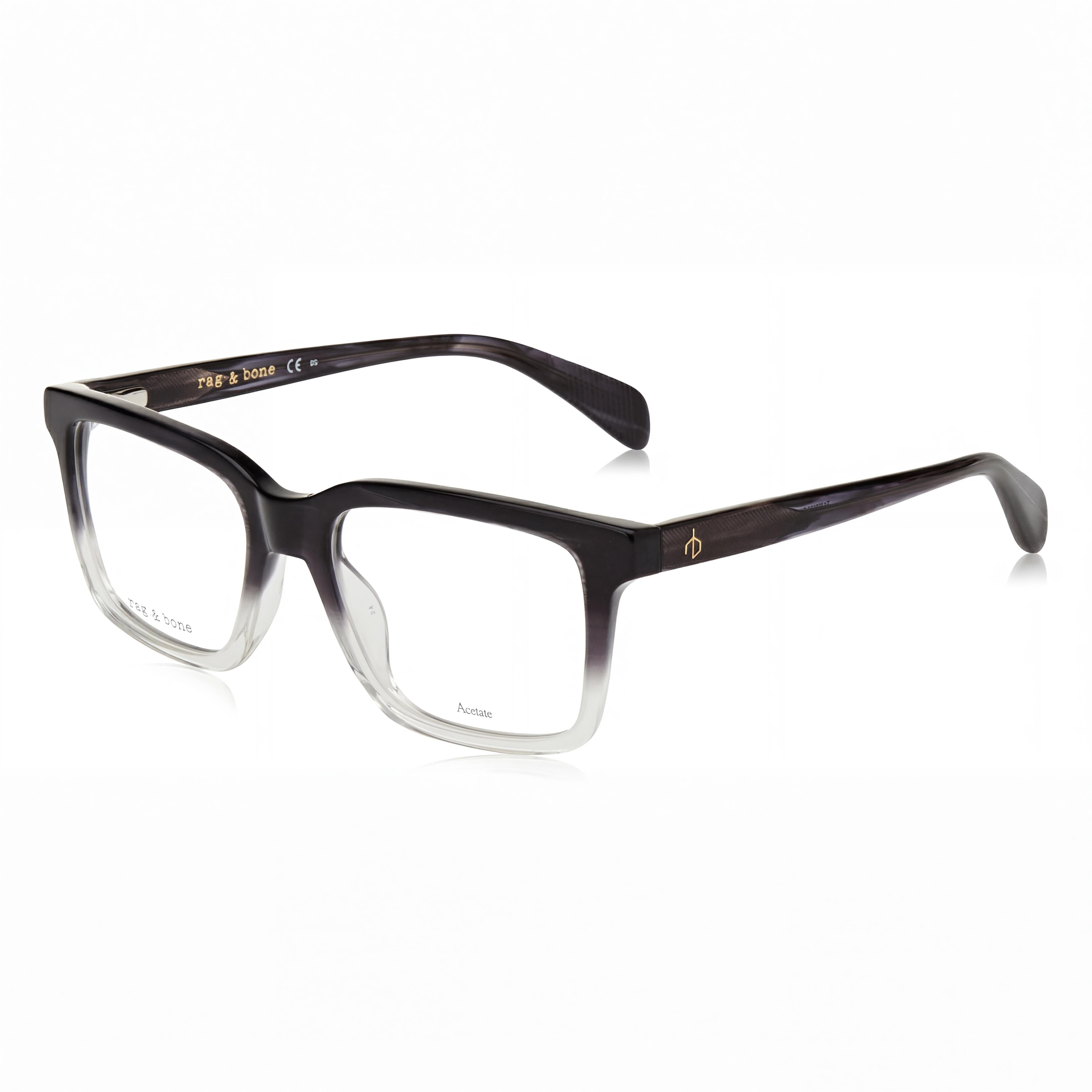 rag & bone Rnb7053/g Men's Casual Plastic Non-Polarized Polycarbonate Lens Grey Horn 53mm, Photo 1