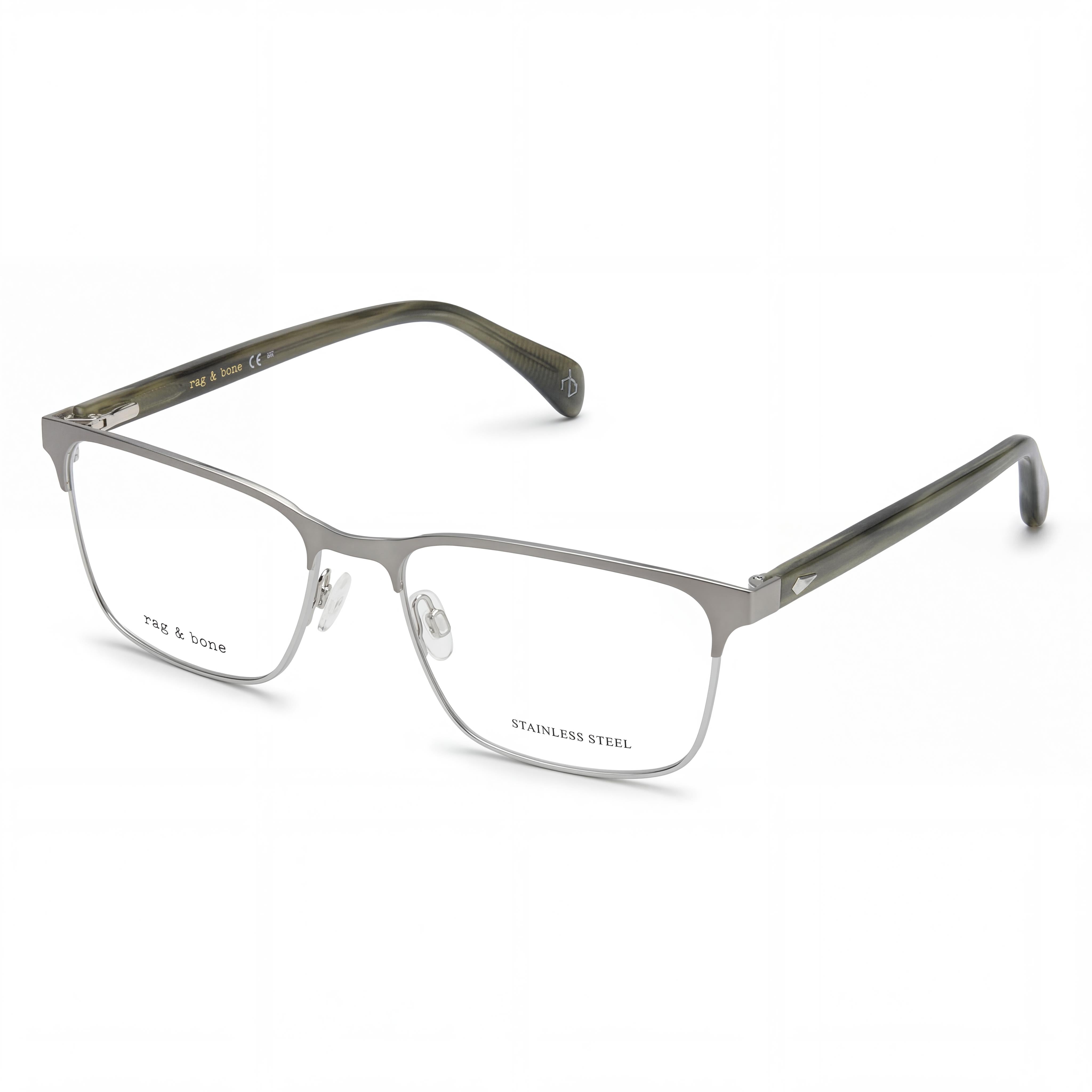 rag & bone Casual Men's Black Sunglasses, featuring 54mm Lens Width, 17mm Bridge Width, and 145mm Temple Length, Photo 1