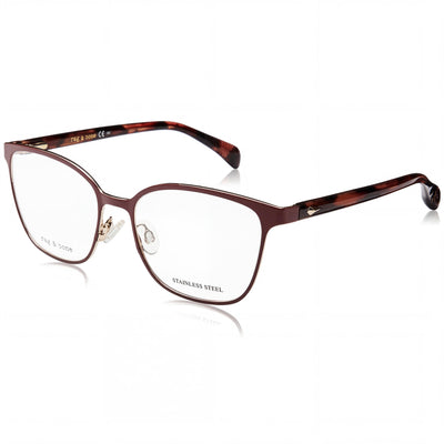 rag & bone Modern Women's Alloy Steel Frame Sunglasses with Burgundy Red Finish and Polycarbonate Lenses 53mm