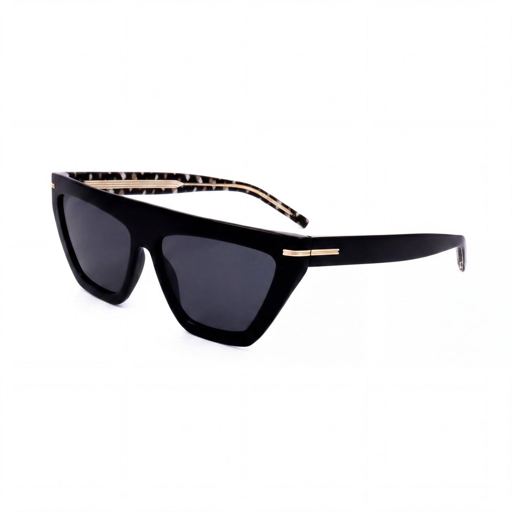 Hugo Boss 1609/S Gafas de Sol Clásicas para Mujer, Montura de Acetato Ecológico Negro, Lentes Grises, 100% Protección UV, 58mm