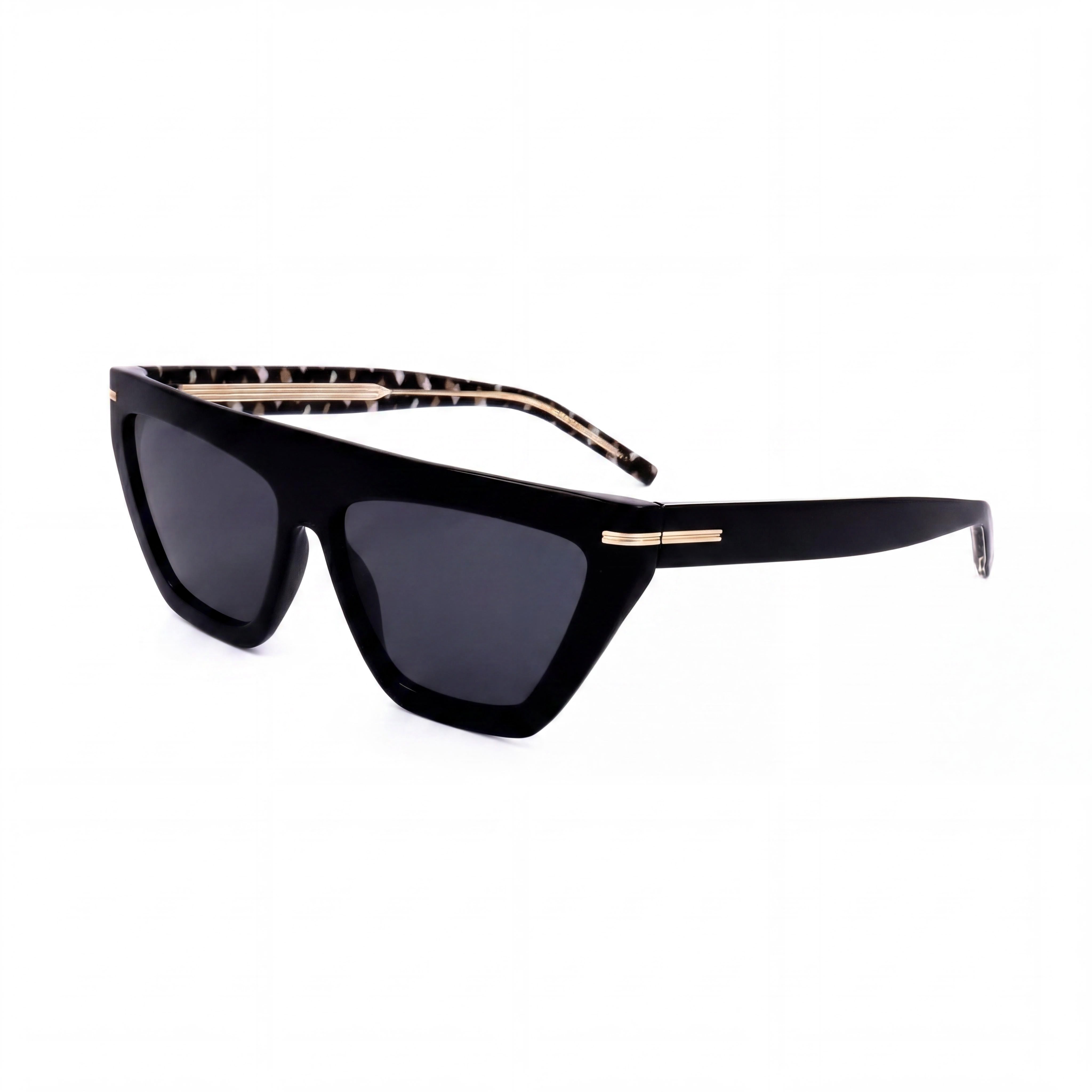 Hugo Boss 1609/S Gafas de Sol Clásicas para Mujer, Montura de Acetato Ecológico Negro, Lentes Grises, 100% Protección UV, 58mm, Photo 1