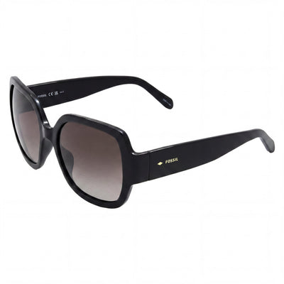 Gafas de sol Fossil Fos 3151/G/S para mujer, armazón negro y marrón, lente marrón, propionato de celulosa, 55 mm