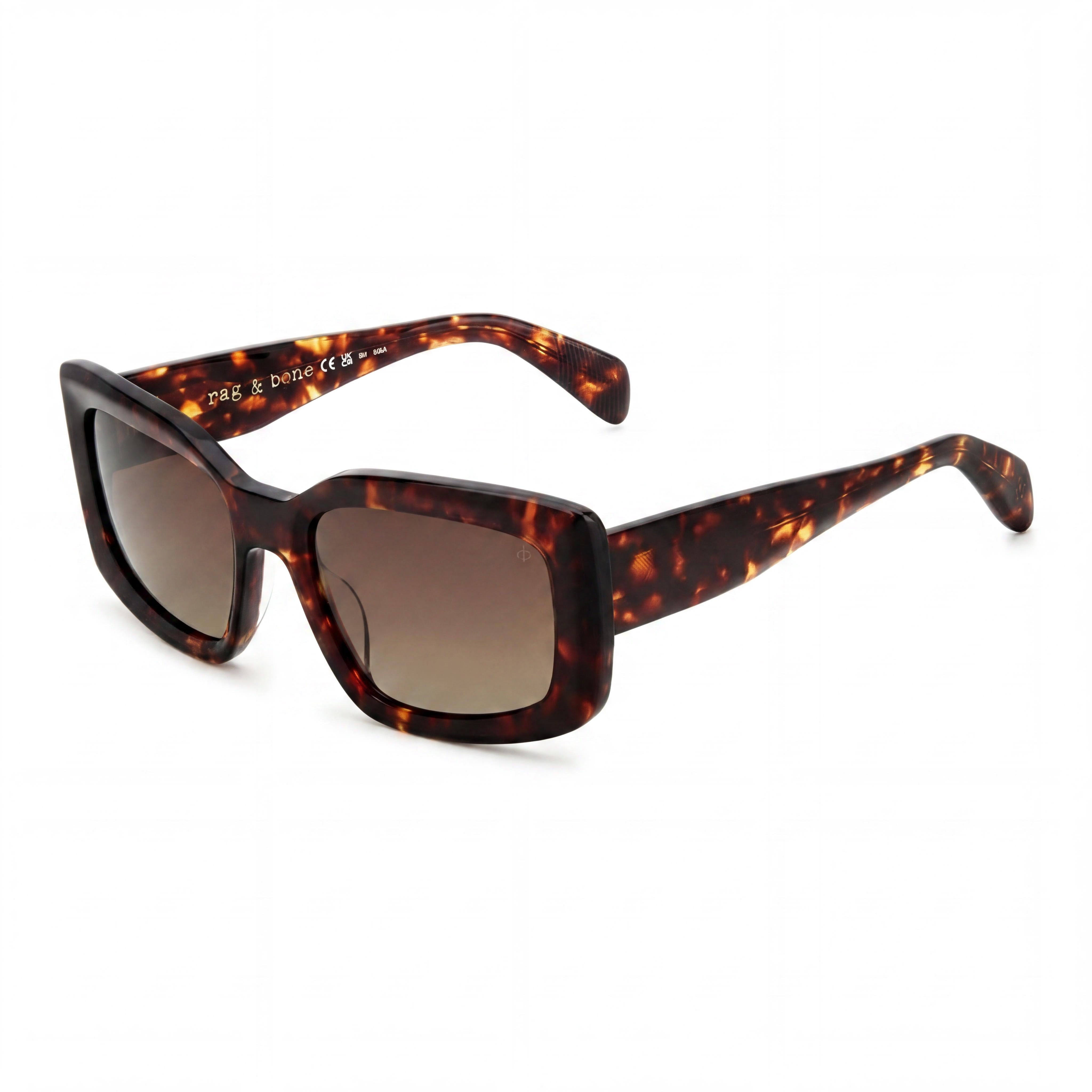 rag & bone Modern Women's Havana Brown Acetate Frame with Havana Lenses UV Protected Sunglasses 54mm, Photo 1
