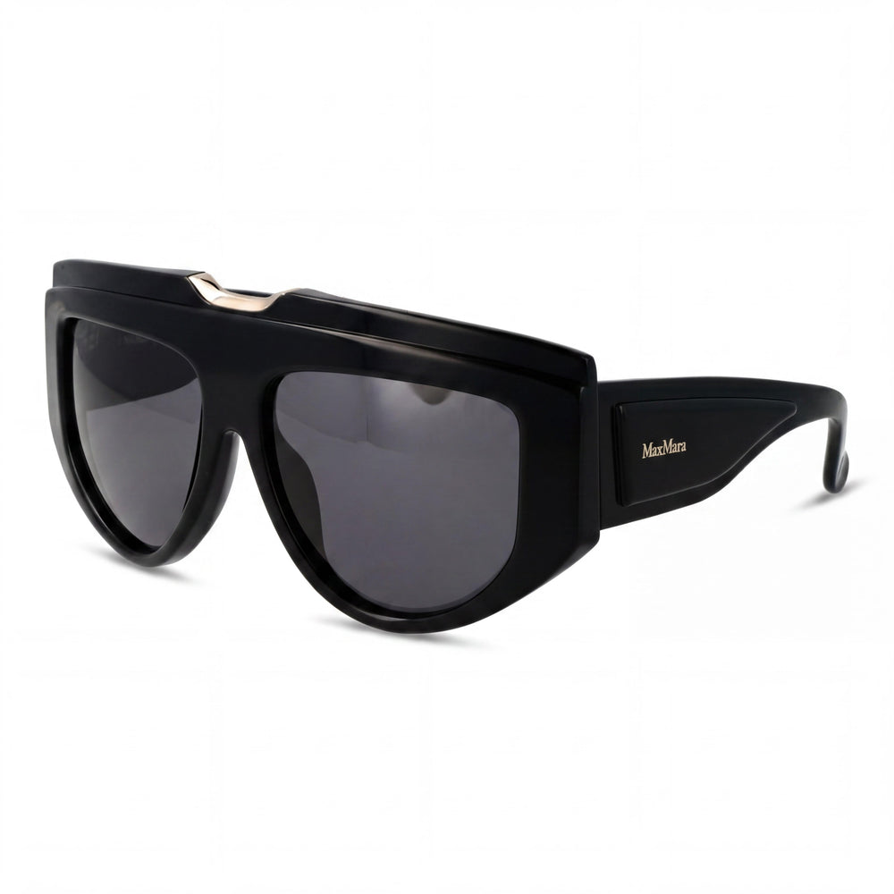 MaxMara Mm0083 Men's Black Frame Smoke Non-Polarized Acetate Lenses Eyewear 57-15-135mm