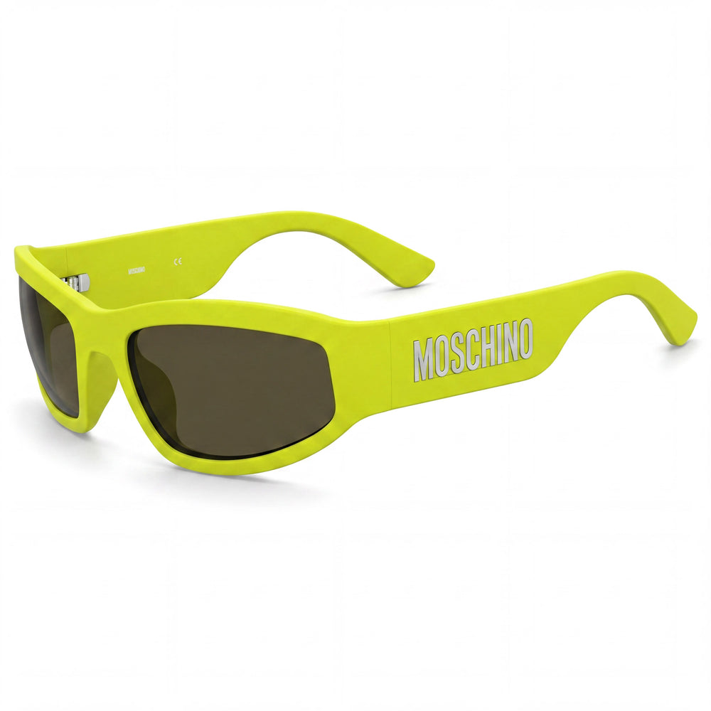 Gafas de sol Moschino MOS164/S rectangulares de poliamida verde lima mate para hombre, 60 mm, 100 % UV