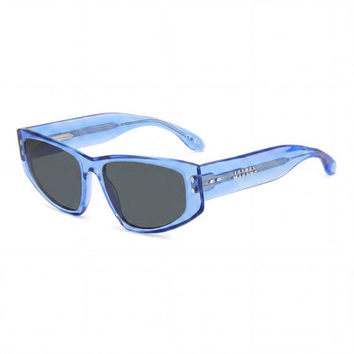 Isabel Marant Casual Women's Sunglasses: Blue Acetate Frame, Grey Lenses, 57mm Lens Width