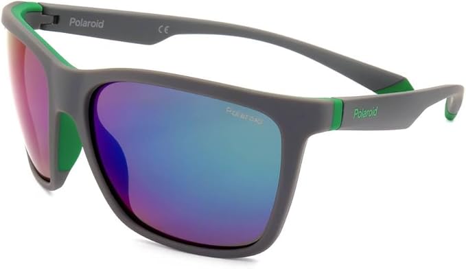Polaroid Men's Gray Rectangular Sunglasses (PLD 2126/S 3U5)