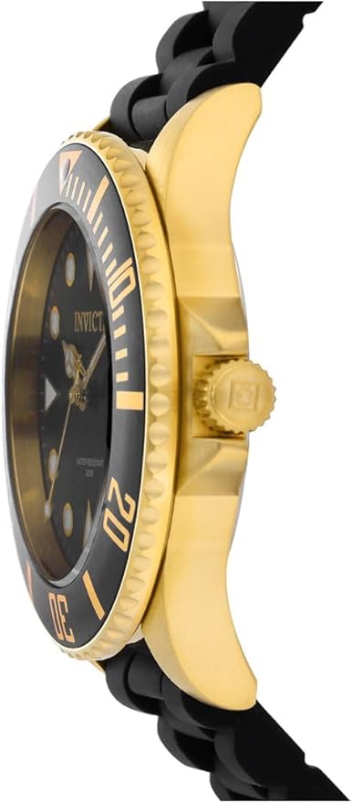 Invicta Men's Pro Diver Stainless Steel Quartz Watch with Silicone Strap, Black