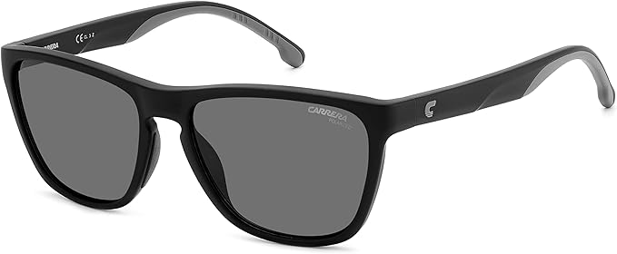 Carrera Unisex Square Matte Black Polarized Sunglasses (8058/S 003)