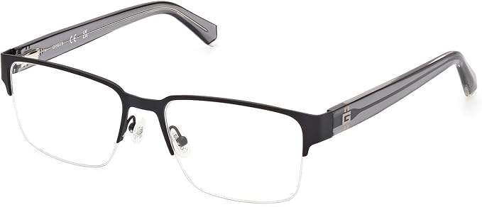 Guess Men's Sleek Black Rectangular Eyeglasses (GU50095)