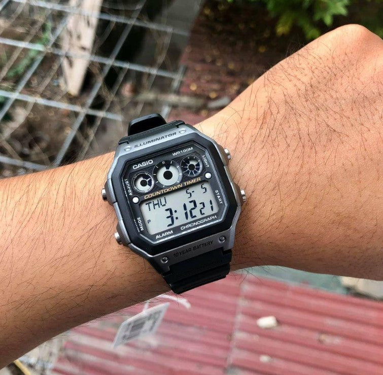 CASIO AE1300WH-8A Unisex Black Digital Watch with Black Band - buy online
