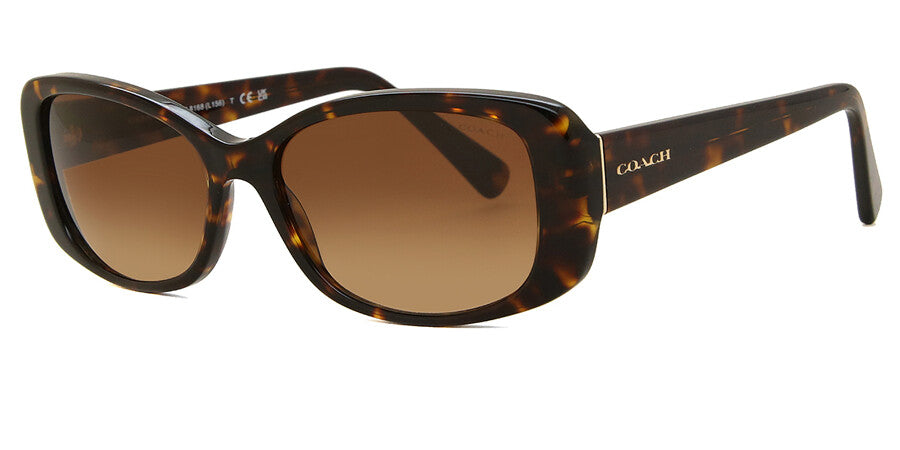 Coach Women's Dark Tortoise Rectangular Sunglasses (Hc8168)