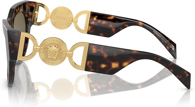 Gafas de sol Versace para mujer, montura Havana, lentes marrones (VE4440U 108/3-56)